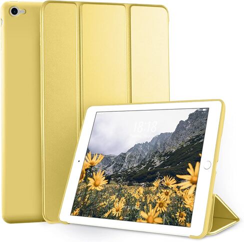 حافظة DTTO لجهاز iPad Air 2 (إصدار 2014)، حافظة ذكية رفيعة للغاية وخفيفة الوزن مع حامل ثلاثي الطي مع غطاء خلفي مرن ناعم من مادة TPU لجهاز Apple iPad Air 2 (موديل A1566/A1567)، أخضر منتصف الليل in Kuwait