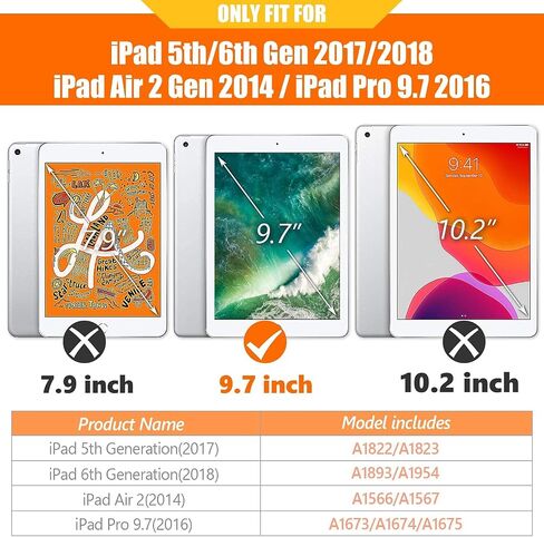 BMOUO Case for iPad 6th/5th Generation Case (9.7 inch, 2018/2017), Black in Kuwait