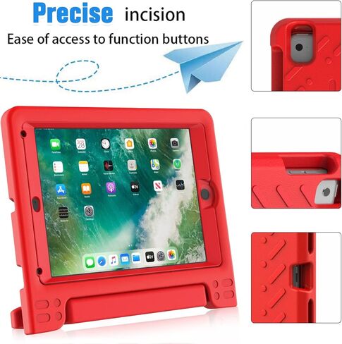 حافظة BMOUO للأطفال لجهاز iPad 9.7 بوصة 2018/2017، iPad Air 2 - مع واقي شاشة، حافظة مقاومة للصدمات للأطفال مع حامل لجهاز iPad 9.7 بوصة 2017/2018 (iPad الجيل الخامس والسادس)، iPad Air 2 - أزرق in Kuwait