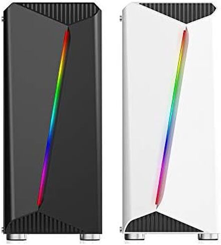 Bgears b-Vigor RGB Mid Tower مع ضوء RGB أمامي وزجاج مقسى جانبي وثيرمالتيك ذكي 500 وات 80+ وحدة PSU بيضاء معتمدة، طاقة مستمرة مع مروحة تبريد فائقة الهدوء مقاس 120 مم in Kuwait