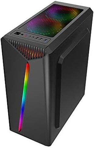 Bgears b-Vigor RGB Mid Tower مع ضوء RGB أمامي وزجاج مقسى جانبي وثيرمالتيك ذكي 500 وات 80+ وحدة PSU بيضاء معتمدة، طاقة مستمرة مع مروحة تبريد فائقة الهدوء مقاس 120 مم in Kuwait