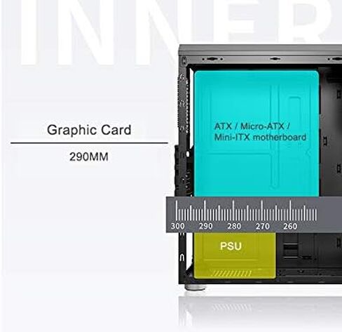 Bgears b-Vigor RGB Mid Tower مع ضوء RGB أمامي وزجاج مقسى جانبي وثيرمالتيك ذكي 500 وات 80+ وحدة PSU بيضاء معتمدة، طاقة مستمرة مع مروحة تبريد فائقة الهدوء مقاس 120 مم in Kuwait