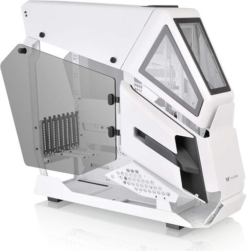 Thermaltake AH T200 Helicopter Styled Open Frame Tempered Glass Swing Door USB3.1 (Gen.2) Type-C m-ATX Micro Case CA-1R4-00S1WN-00, Black in Saudi Arabia