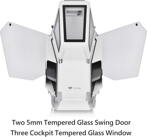 Thermaltake AH T200 Helicopter Styled Open Frame Tempered Glass Swing Door USB3.1 (Gen.2) Type-C m-ATX Micro Case CA-1R4-00S1WN-00, Black in Saudi Arabia