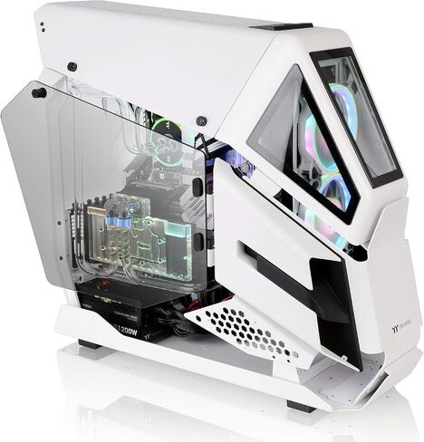 Thermaltake AH T200 Helicopter Styled Open Frame Tempered Glass Swing Door USB3.1 (Gen.2) Type-C m-ATX Micro Case CA-1R4-00S1WN-00, Black in Saudi Arabia