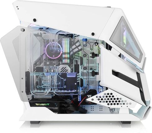 Thermaltake AH T200 Helicopter Styled Open Frame Tempered Glass Swing Door USB3.1 (Gen.2) Type-C m-ATX Micro Case CA-1R4-00S1WN-00, Black in Saudi Arabia