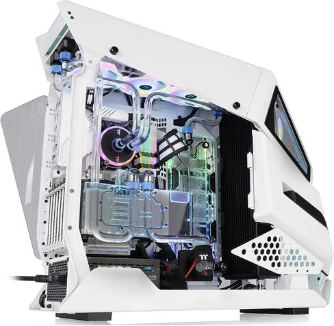 Thermaltake AH T200 Helicopter Styled Open Frame Tempered Glass Swing Door USB3.1 (Gen.2) Type-C m-ATX Micro Case CA-1R4-00S1WN-00, Black in Saudi Arabia