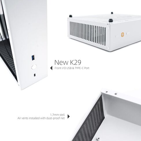 حافظة صغيرة SGPC Itx - K39 (فولاذ)، مصدر طاقة 1U، منفذ I/O أمامي USB ومنفذ Type-C، يمكن تركيب مقبضين، لوحة تهوية - 2 لوح جانبي من الصلب و1 أكريليك / حافظة SFF سعة 5 لتر in Kuwait