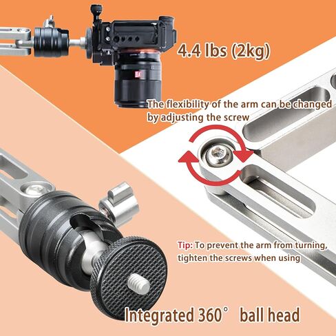 طقم حامل ذراع البث المباشر، حامل كاميرا ويب مرن مثبت على المكتب ومشبك ذراع الكاميرا، طقم بودكاست للضوء الحلقي/كاميرا DSLR/كاميرا الويب/إضاءة اللوحة in Kuwait