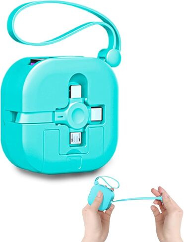 Gartmost 3 in 1 Charging Cable, Three in one Retractable Charging Cable. Data Transmission, Could Be Used As Mirror, Phone Holder.Compatible with Phone, Android, Tablets (Green) in Saudi Arabia