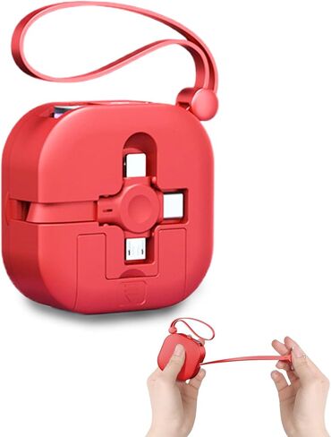 جارتموست 3 في 1 كابل شحن، ثلاثة في واحد كابل شحن قابل للسحب. نقل البيانات، يمكن استخدامه كمرآة، حامل للهاتف. متوافق مع الهاتف، أندرويد، الأجهزة اللوحية (أخضر) in Kuwait