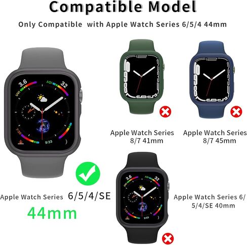 حافظة Jomitvp 16 قطعة لساعة Apple Series 9/8/7 45 مم، حافظة واقية صلبة من البولي كربونات، غطاء إطار ممتص للصدمات لحماية الحواف متوافق مع iWatch Series 9/8/7 45 مم in Kuwait