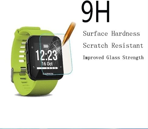 Watch Screen Protector (3 Pack) Compatible Garmin Forerunner 35 Tempered Glass Film Anti-Scratch High Definition Full Coverage and (1Pack) Silicone Case for Smart watch in Saudi Arabia