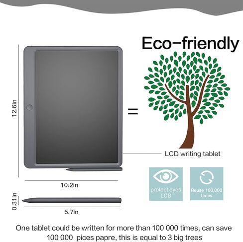تابلت كتابة LCD مقاس 15 بوصة، لوحة رسم كبيرة قابلة للمسح مع قلم، هدية لوح رسم إلكتروني للكتابة اليدوية للبالغين، لوحة كتابة قابلة لإعادة الاستخدام لمذكرات مكتب العمل والمدرسة المنزلية in Kuwait