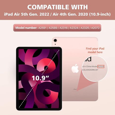 MoKo for iPad Air 6th Generation 11-inch Case (M2) 2024, iPad Air 5th/4th Gen Case 10.9" 2022/2020, Translucent Frosted Soft TPU Back Cover for iPad Air 6/5/4 Gen, Slim iPad Air Case,Apricot Orange in Kuwait