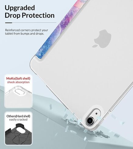 MoKo for iPad Air 6th Generation 11-inch Case (M2) 2024, iPad Air 5th/4th Gen Case 10.9" 2022/2020, Translucent Frosted Soft TPU Back Cover for iPad Air 6/5/4 Gen, Slim iPad Air Case,Apricot Orange in Kuwait