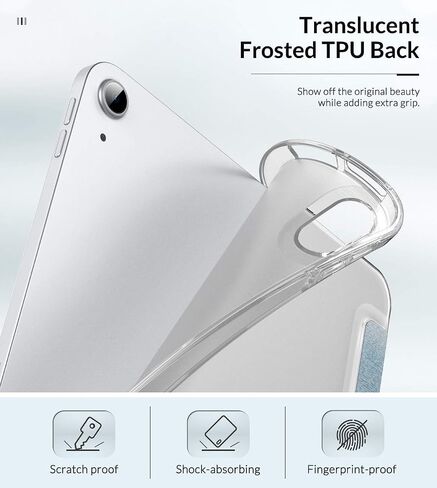 حافظة MoKo تناسب iPad Air الجيل الخامس/الرابع مقاس 10.9 بوصات 2022/2020، غطاء حامل ثلاثي الطي نحيف مع ظهر بلوري ناعم، تنبيه/غفو تلقائي، يدعم معرف اللمس وشحن قلم iPad الثاني، زهور عطرة in Kuwait