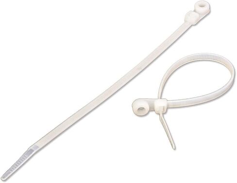 NavePoint 8 Inch Mount Head Screw Cable Wire Zip Tie 50 lbs Natural White 1000 Pack Lot Pcs in Saudi Arabia