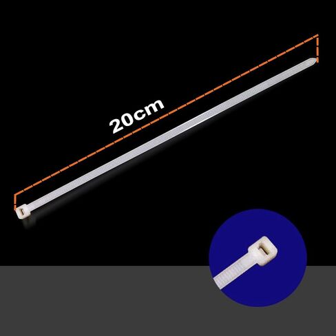 ربطات عنق من PINKJOY مقاس 8 بوصة (500 حزمة)، قوة شد 40 رطل، أربطة سلكية للاستخدام الداخلي والخارجي، روابط كابل (أسود) in Kuwait