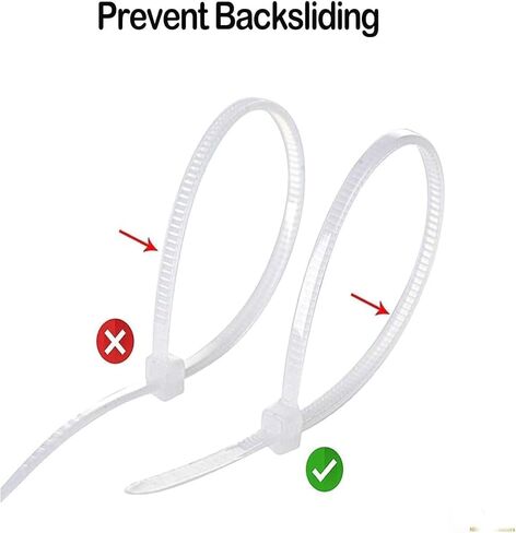 ربطات عنق من PINKJOY مقاس 8 بوصة (500 حزمة)، قوة شد 40 رطل، أربطة سلكية للاستخدام الداخلي والخارجي، روابط كابل (أسود) in Kuwait