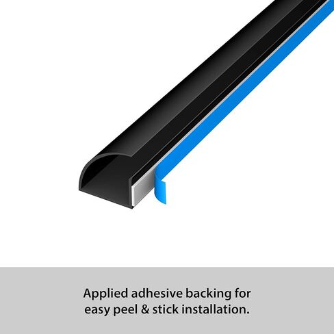 غطاء سلك الزاوية الأولى من هافن، منظم كابلات ربع دائري، إدارة الكابلات للزوايا، بديل تقليم الأرضية - 0.87 بوصة (عرض) × 0.87 بوصة (ارتفاع) × 39 بوصة طول - أسود in Kuwait