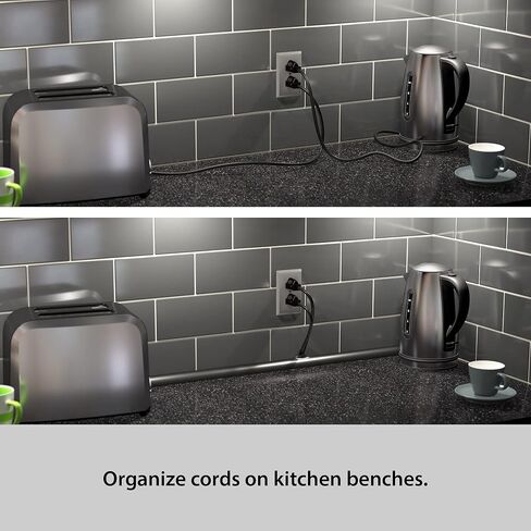 غطاء سلك الزاوية الأولى من هافن، منظم كابلات ربع دائري، إدارة الكابلات للزوايا، بديل تقليم الأرضية - 0.87 بوصة (عرض) × 0.87 بوصة (ارتفاع) × 39 بوصة طول - أسود in Kuwait