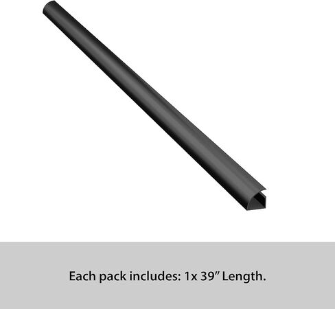 غطاء سلك الزاوية الأولى من هافن، منظم كابلات ربع دائري، إدارة الكابلات للزوايا، بديل تقليم الأرضية - 0.87 بوصة (عرض) × 0.87 بوصة (ارتفاع) × 39 بوصة طول - أسود in Kuwait