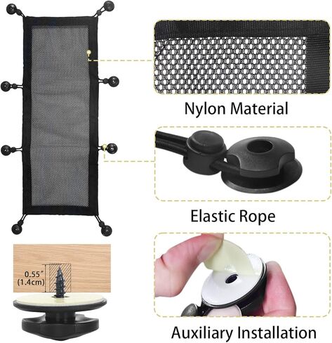 بيليتشتو منظم لتنظيم الكيبلات اسفل المكتب، منظم كيبلات شبكي لتنظيم الكابلات، منظم اسلاك بسعة كبيرة للمكتب وغرفة الكمبيوتر والمكتب القائم، اسود سهل التركيب in Kuwait