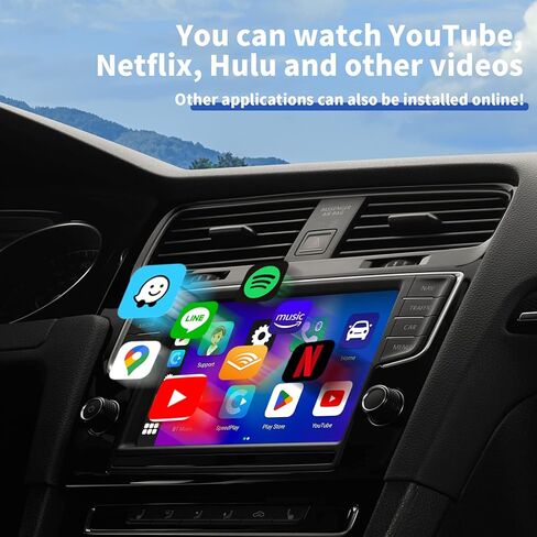 M CARKUMI محول Carplay اللاسلكي Android Auto وCarPlay AI Box Plug&Play اتصال تلقائي Carplay محول لاسلكي مع Netflix/YouTube/Google Play مناسب لسيارات CarPlay السلكية 2017+ OEM in Kuwait