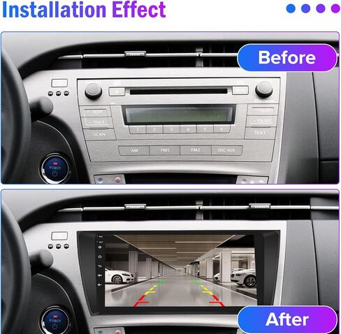 ستيريو سيارة Roinvou Android لسيارة Toyota Prius (LHD) 2010-2015، راديو سيارة CarPlay لاسلكي مدمج مع Android Auto، شاشة لمس 9 بوصات في لوحة القيادة GPS ودعم مرآة Link BT FM WiFi AHD رؤية خلفية in Kuwait