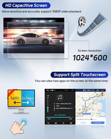 Roinvou 8 Cores 4+64G Android Radio Upgrade for Toyota Prius 2010-2015(LHD), 9'' HD Touchscreen with Wireless CarPlay Android Auto GPS Navigation WiFi Backup Camera Mirror Link Bluetooth RDS Mic in Kuwait