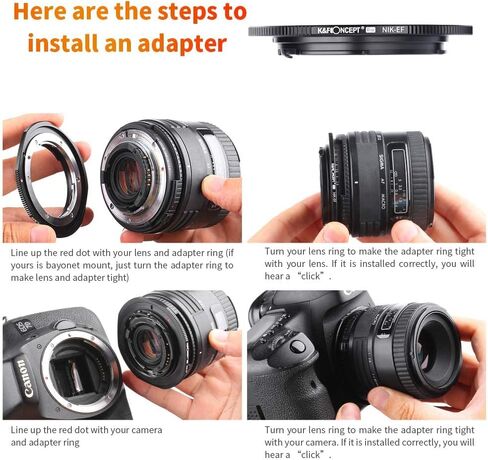 K&F Concept Lens Mount Adapter, Olympus OM Lens to EF Camera for 1D, 1DS, Mark II, III, IV, 5D, Mark II, 7D, 40D, 50D, 60D, 70D, Digital Rebel T2i, T3, T3i, T4i, T5i, SL1 in Saudi Arabia