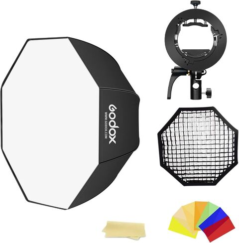 Godox SB-UE 37 بوصة/95 سم مظلة مثمنة سوفت بوكس ​​مع حامل S2 Speedlite قوس بوينز وشبكة قرص العسل لاستوديو التصوير الفوتوغرافي ستروب فلاش Speedlite Speedlight in Saudi Arabia