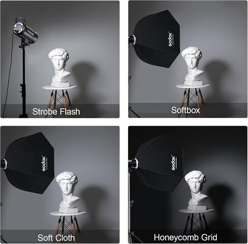 Godox SB-UE 37 بوصة/95 سم مظلة مثمنة سوفت بوكس ​​مع حامل S2 Speedlite قوس بوينز وشبكة قرص العسل لاستوديو التصوير الفوتوغرافي ستروب فلاش Speedlite Speedlight in Saudi Arabia