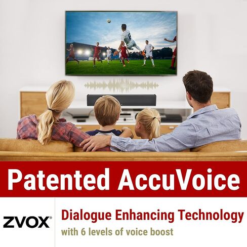 مكبر صوت ZVOX SB380 للتلفزيون مع تعزيز حوار AccuVoice، مكبر صوت من الألومنيوم مع مضخم صوت مدمج، شريط مكبر صوت منزلي قابل للتثبيت على الحائط للحصول على صوت أكثر وضوحًا، شريط صوت تلفزيون 35.5 بوصة مع تسوية الإخراج in Kuwait