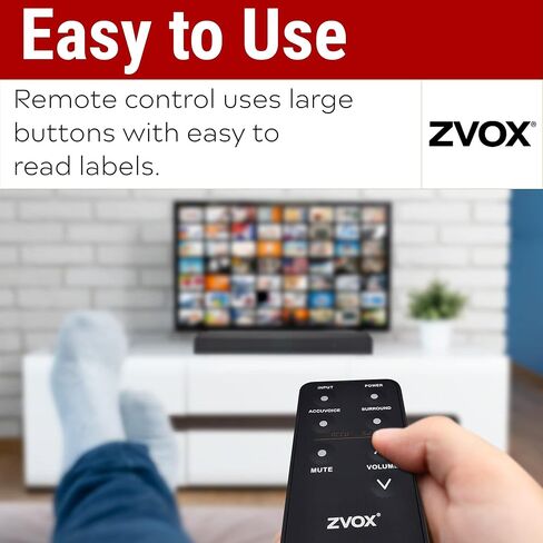 مكبر صوت ZVOX SB380 للتلفزيون مع تعزيز حوار AccuVoice، مكبر صوت من الألومنيوم مع مضخم صوت مدمج، شريط مكبر صوت منزلي قابل للتثبيت على الحائط للحصول على صوت أكثر وضوحًا، شريط صوت تلفزيون 35.5 بوصة مع تسوية الإخراج in Kuwait