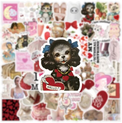 مجموعة 62 قطعة من ملصقات Coquette، ملصقات جمالية من الفينيل مقاومة للماء لزجاجة المياه، والكمبيوتر المحمول، والهاتف، ولوح التزلج، وهدايا سجل القصاصات للأطفال والمراهقين والبالغين لديكور مستلزمات الحفلات in Kuwait