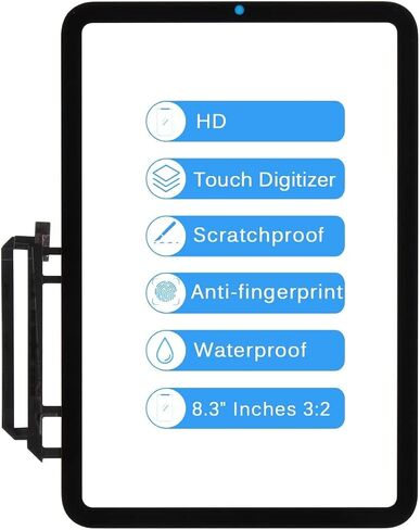 for iPad Mini 6 (2021) Screen for iPad Mini 6 (2021) A2568 Digitizer Touch Screen Replacment Repari Panel(Not Including LCD) in Saudi Arabia