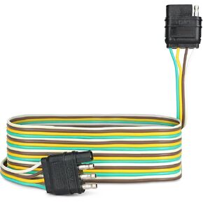 ABN Trailer Wire Extension, 1ft, 4-Way 4-Pin Plug Flat 20 Gauge – Hitch Light Trailer Wiring Harness Extender in Kuwait