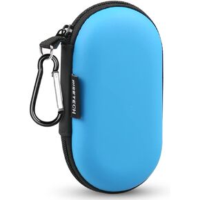 Earbud Case, RISETECH Earphone Carrying Case Holder EVA Headphone Storage Bag Small Zipper Pouch Compatible for EarPods, AirPods, Beats Flex, Urbeats3, Bose Wireless Earbuds -with Carabiner