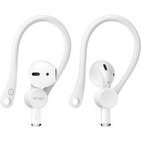 خطافات أذن Elago مصممة لأجهزة AirPods Pro وAirPods 3 وAirPods 1 و2، وملحقات سماعات الأذن المضادة للانزلاق، ملاءمة مريحة، تصميم مريح، هيكل متين من مادة TPU، مثالية لممارسة التمارين [أبيض] in Kuwait