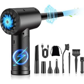 منفضة هواء مضغوطة - منفضة هواء كهربائية لاسلكية - 3 سرعات 90000 دورة في الدقيقة مع ضوء LED، منفضة هواء كهربائية قابلة لاعادة الشحن 7500mAh، بديل لعلب الهواء المضغوط لتنظيف الكمبيوتر in Kuwait