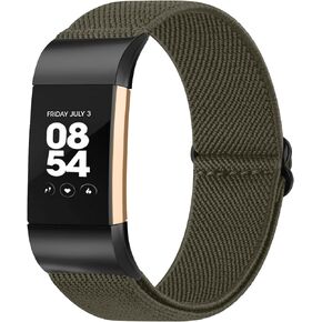 Oumida حزام نايلون قابل للتمدد متوافق مع Fitbit Charge 2 Bands للنساء والرجال، أشرطة رياضية مضفرة مرنة ناعمة قابلة للتعديل بديلة لـ Fitbit Charge 2 للياقة البدنية