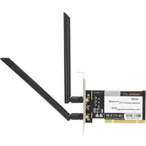 Dilwe TX-AR9WS AR9220 PCIe WiFi Card, 300Mbps Wireless WiFi Network Card with 2 Antennas, 802.11b/g/n PCI Express Wi-Fi Adapter for Win XP/WIN7/WIN8/WIN10, Support Shared WiFi in Saudi Arabia