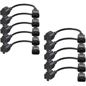 CableCreation [10-Pack] 1 Foot 18AWG Standard Computer Power Adapter Cord NEMA 5-15R Receptacle to IEC320 C14, 0.3M/Black