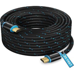 كابل HDMI 4K Ultra HD 25 قدم (5 حزم) كابل HDMI 2.0 مجدول من النايلون، سرعة عالية 18 جيجابت في الثانية 4K60 هرتز HDR، ثلاثي الأبعاد، 2160p، 1080p، HDCP 2.2، ARC، كابلات HDMI للشاشات، HDTV in Kuwait