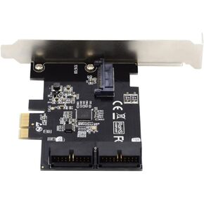 cablecc USB 3.0 Front Panel Header 5Gbps 19Pin 20Pin to PCI-E 1X Express Card VL805 Adapter for Desktop Computer Motherboard