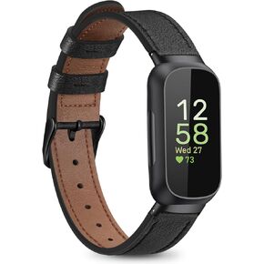 Fintie Bands Compatible with Fitbit Inspire 3, Soft Genuine Leather Replacement Strap Wrist Band