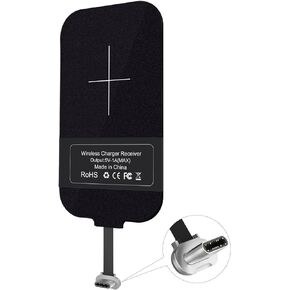 Nillkin Qi Receiver USB C, Thin Wireless Charging Receiver, Type C Wireless Charger Receiver for Galaxy Note 8 Pro/A50/A70/A10s/Xiaomi Note 8/Huawei P30 and Other Type-C Android Phones(Long Version)