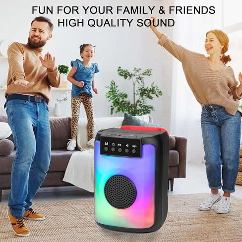 مكبر صوت بلوتوث CRLKSSJX، مكبر صوت مقاوم للماء IPX5 مع صوت عالي الدقة، وأضواء إيقاعية RGB متعددة الألوان، وقت تشغيل يصل إلى 8 ساعات، اقتران TWS، مكبرات صوت لاسلكية محمولة للمنزل، والحفلات، والخارج، والشاطئ in Kuwait